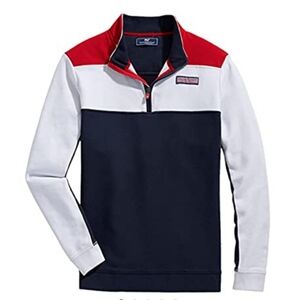 Vineyard Vines Mens Collegiate Shep Quarter Zip Pullover Americana Medium